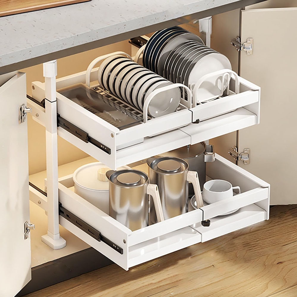 Pull Out Kitchen Cabinet Organizers RollOut Sliding Drawer Shelf For Household Storage Retractable 1