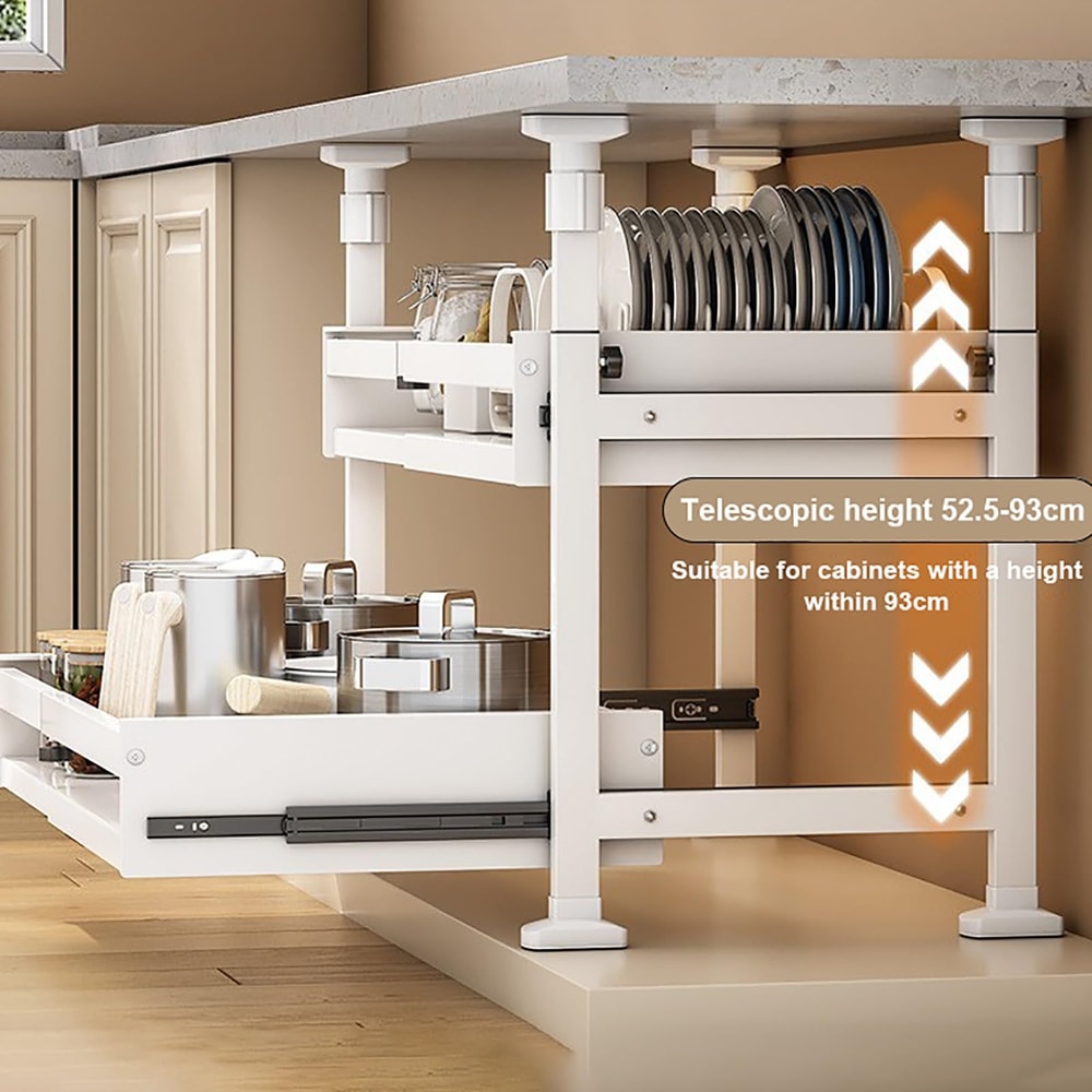 Pull Out Kitchen Cabinet Organizers RollOut Sliding Drawer Shelf For Household Storage Retractable 5