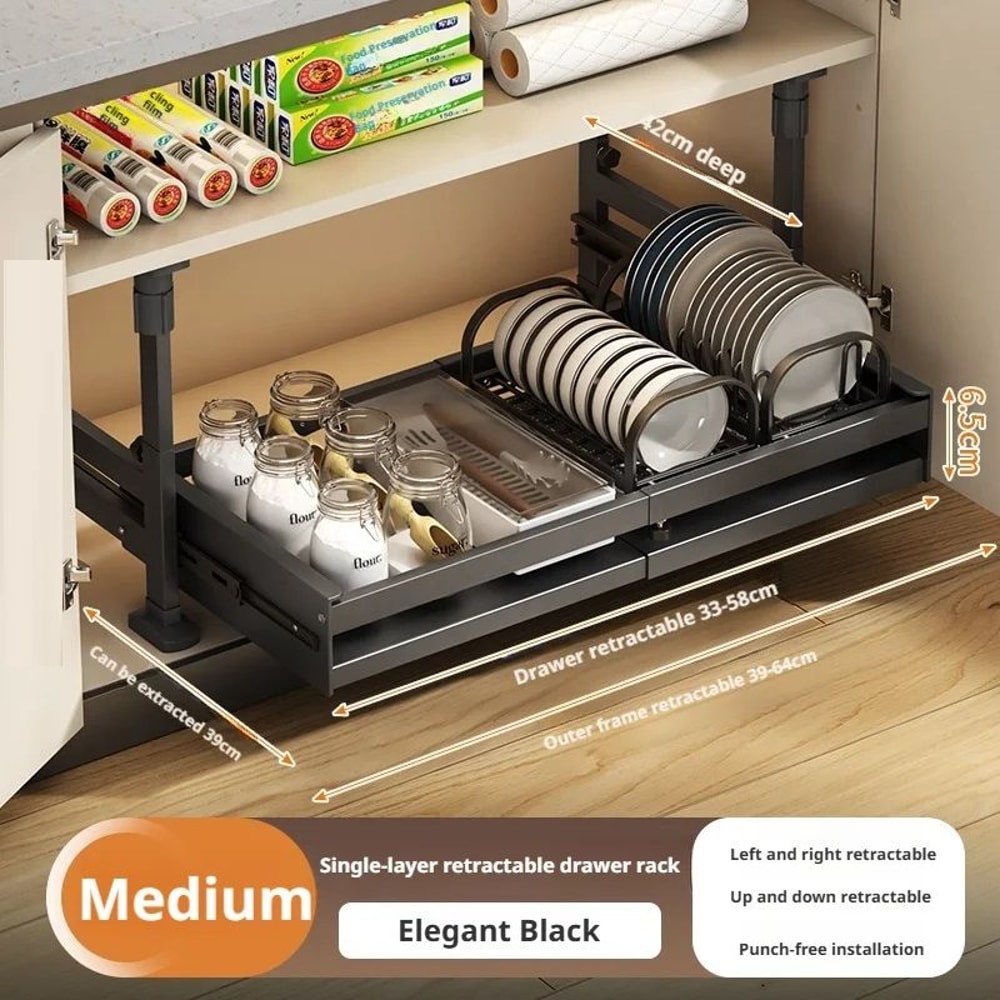 Pull Out Kitchen Cabinet Organizers RollOut Sliding Drawer Shelf For Household Storage Retractable 8