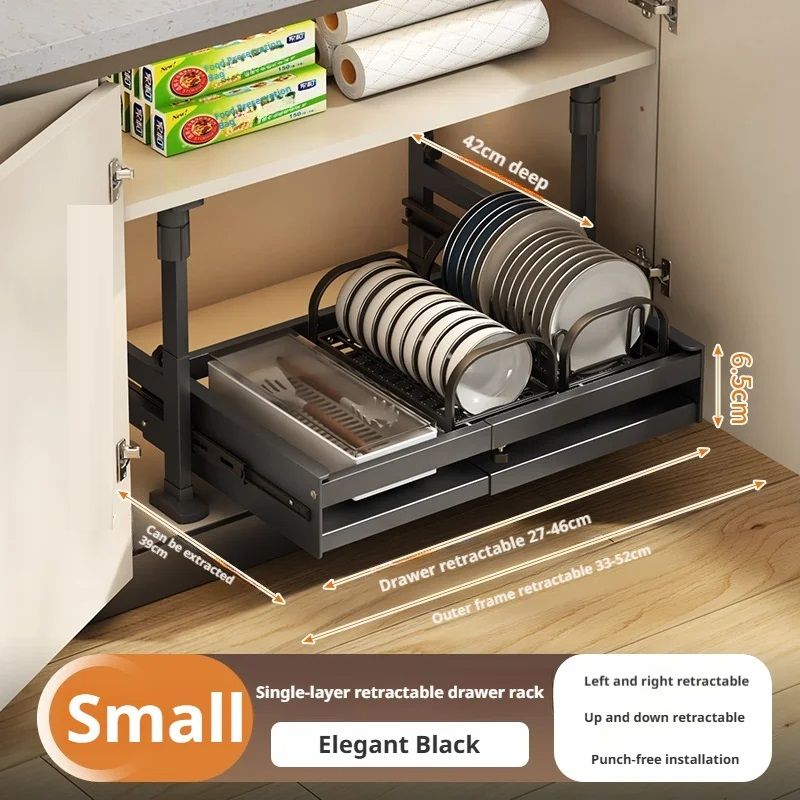 Pull Out Kitchen Cabinet Organizers RollOut Sliding Drawer Shelf For Household Storage Retractable 10