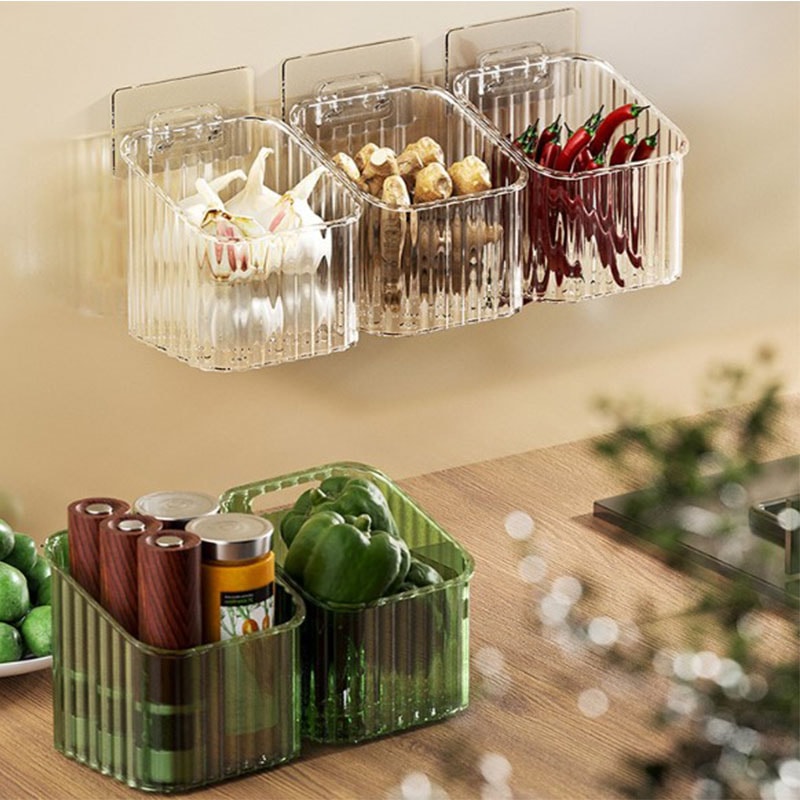 Versatile Storage Rack for Kitchen, Onion, Ginger, and Garlic Storage Basket Bathroom Hanging Basket, Plastic Storage