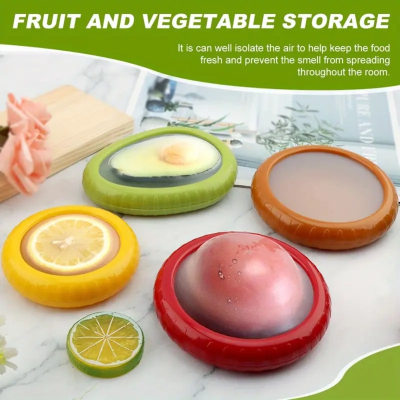 Silicone Fruit, Vegetable Fresh-Keeping Box, Portable, Stackable, Leak Proof Food Storage Container Set for Longer Fresh