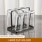 1Pcs 6 Cup Glass Drying Rack, Non-Slip Cup Organizer for Mugs, Glasses, Bottles, Sturdy Metal Holder with Silicone Hooks