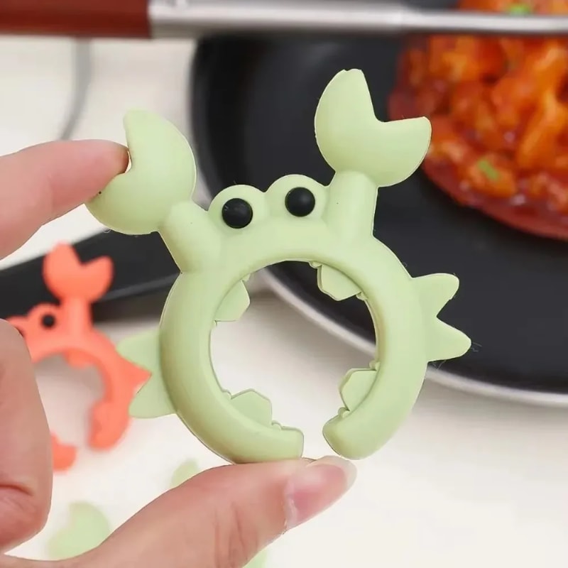 41PCS Silicone Spatula Rack Small Crab AntiScalding Pot Clip Universal Spoon Holder Clip Overflow S 4