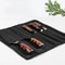 Black Chef Knife Roll Bag, 5 Pocket Portable Carry Case for Kitchen Knives Durable Oxford Storage Bag with Punch Design