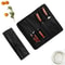Black Chef Knife Roll Bag, 5 Pocket Portable Carry Case for Kitchen Knives Durable Oxford Storage Bag with Punch Design