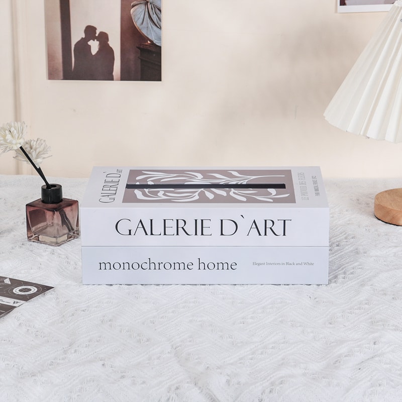 Luxury Book Style Tissue Box Cover, Elegant Napkin Holder Case for Home, Hotel, Office Decor