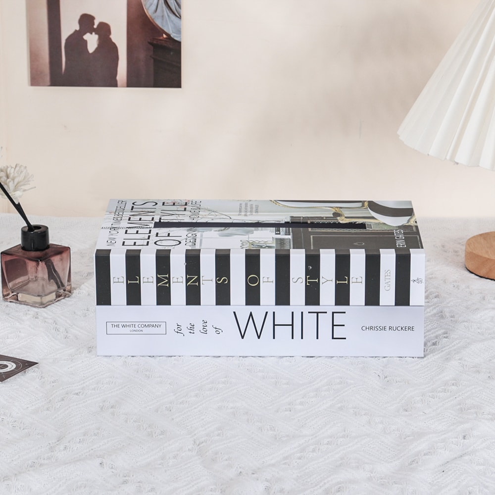 Luxury Book Style Tissue Box Cover, Elegant Napkin Holder Case for Home, Hotel, Office Decor