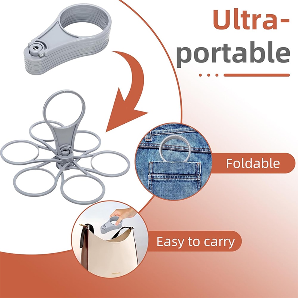 Foldable 6-Layer Reusable Drink Carrier with Handle, Portable Coffee Cup Rack & Bar Tool for Parties