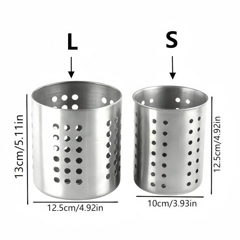 Stainless Steel Cylindrical Chopstick Cutlery Storage Box, Ideal for Home Kitchens, Restaurants Dormitories