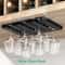 Under Cabinet Wine Glass Rack, No Drill Stemware Holder for Kitchen, Hanging Goblet, Cup Organizer with Punch