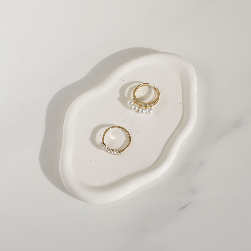 Ceramic Jewelry Dish for Women, Elegant Jewelry Tray Trinket Dish, Cloud Tray for Rings, Watches Keys, Perfect Christmas