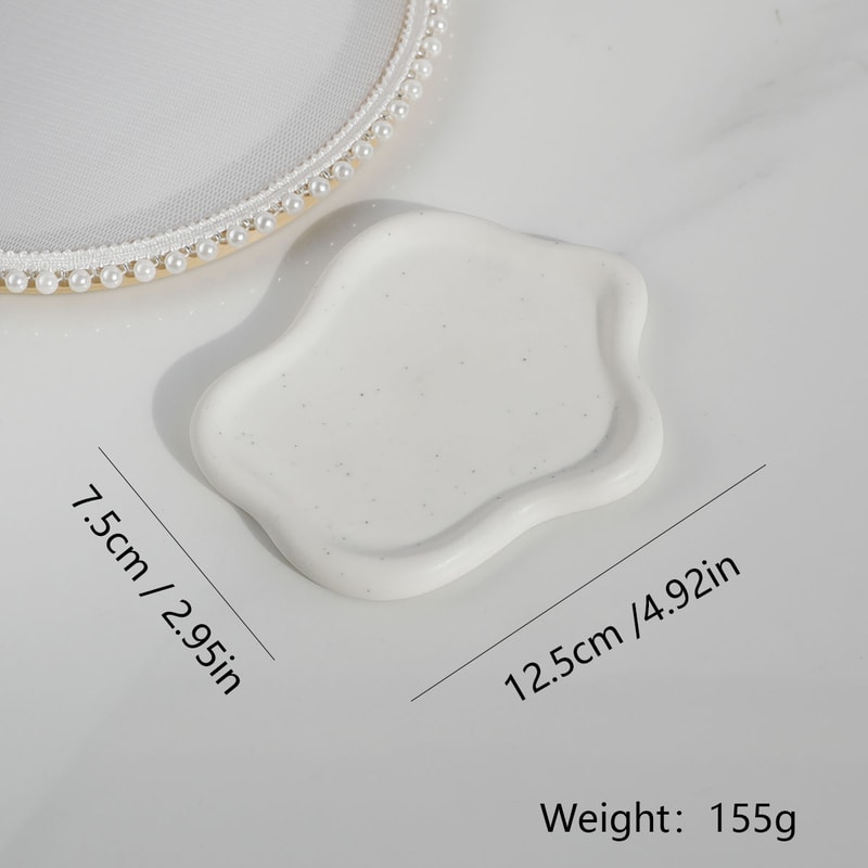 Ceramic Jewelry Dish for Women, Elegant Jewelry Tray Trinket Dish, Cloud Tray for Rings, Watches Keys, Perfect Christmas