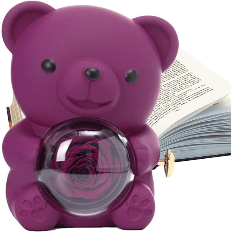 Cute Bear Jewelry Gift Box With Eternal Rose Teddy Bear Gifts Box For Valentines Day Anniversary Ro 2