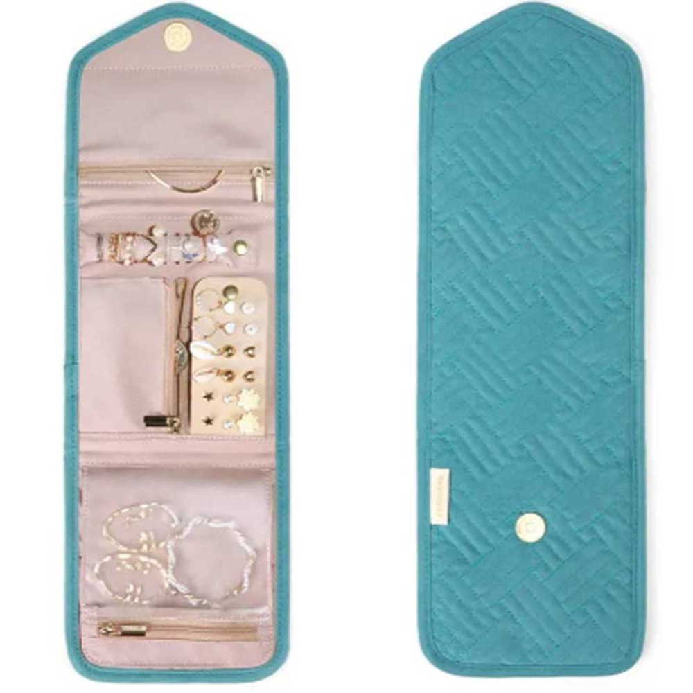 Foldable Jewellery Roll, Convenient Jewellery Organiser for Travel & Home Velvet Cosmetic Bag, Jewelry Display Pouch