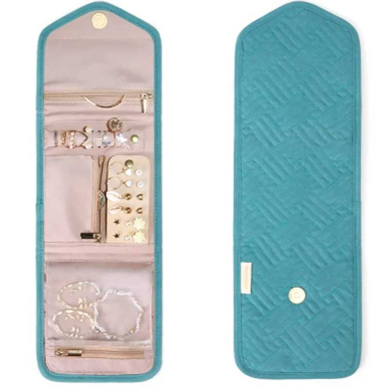 Foldable Jewellery Roll, Convenient Jewellery Organiser for Travel & Home Velvet Cosmetic Bag, Jewelry Display Pouch