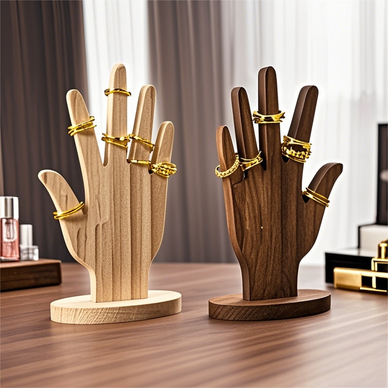 Wooden Jewelry Rack, Hand Form Jewelry Display Multifunctional Jewelry Rack for Bracelets, Rings Accessories.