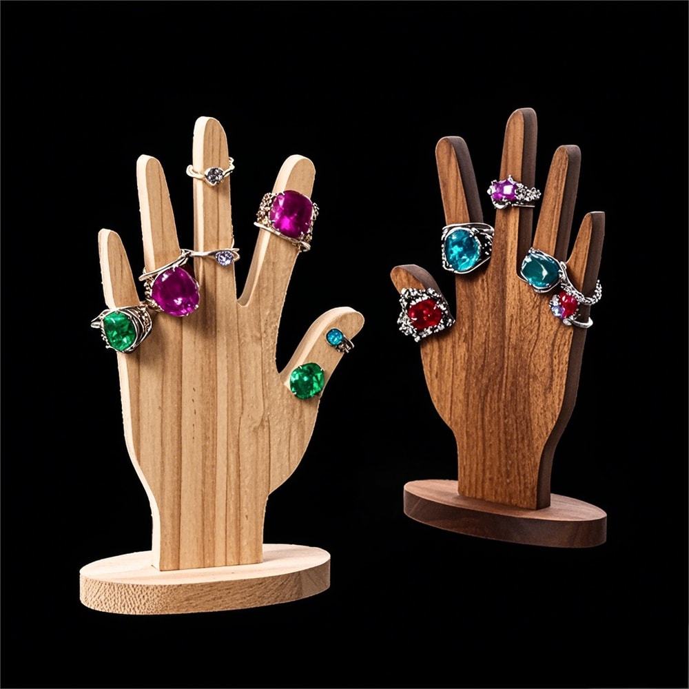 Wooden Jewelry Rack, Hand Form Jewelry Display Multifunctional Jewelry Rack for Bracelets, Rings Accessories.