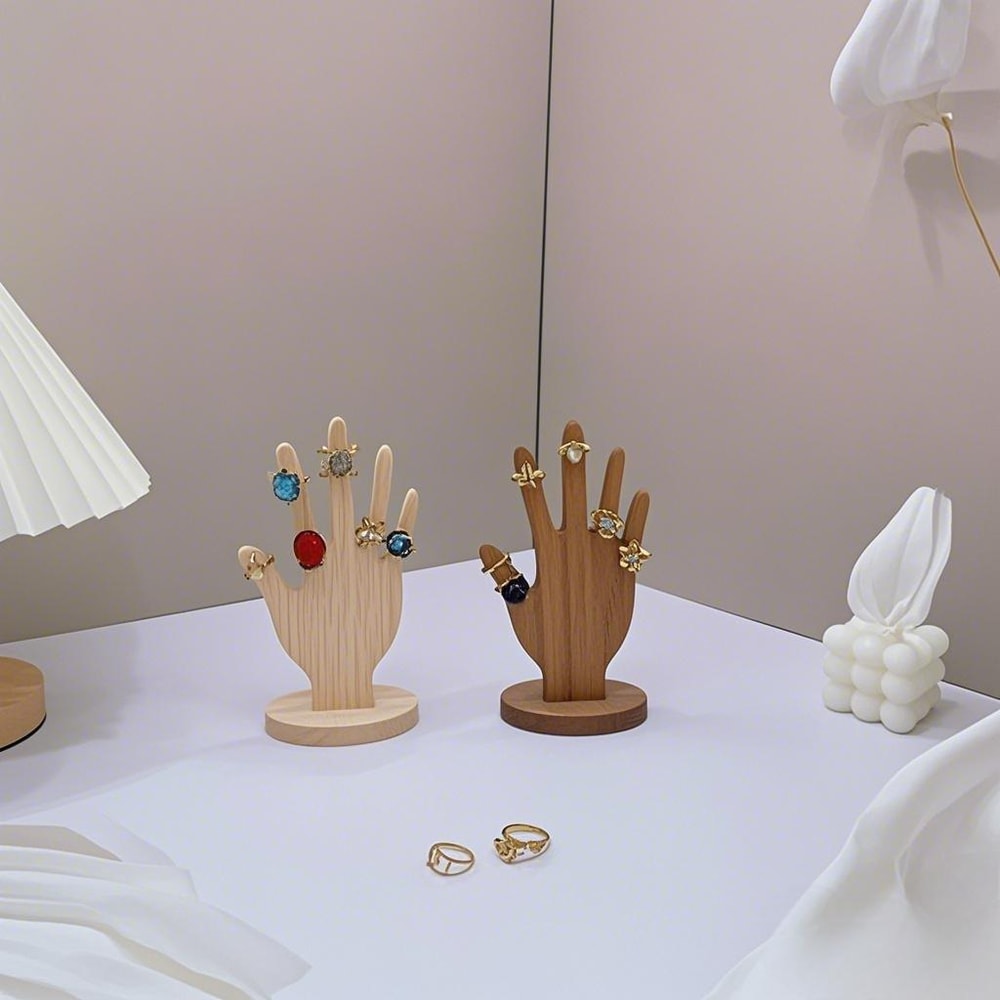 Wooden Jewelry Rack, Hand Form Jewelry Display Multifunctional Jewelry Rack for Bracelets, Rings Accessories.