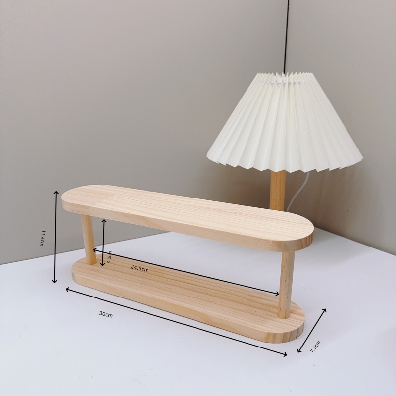 3 Tier Display Riser Stand, Wooden Shelf for Perfume Organizer, Figure Doll Storage, Display Shelf for Home Decor.