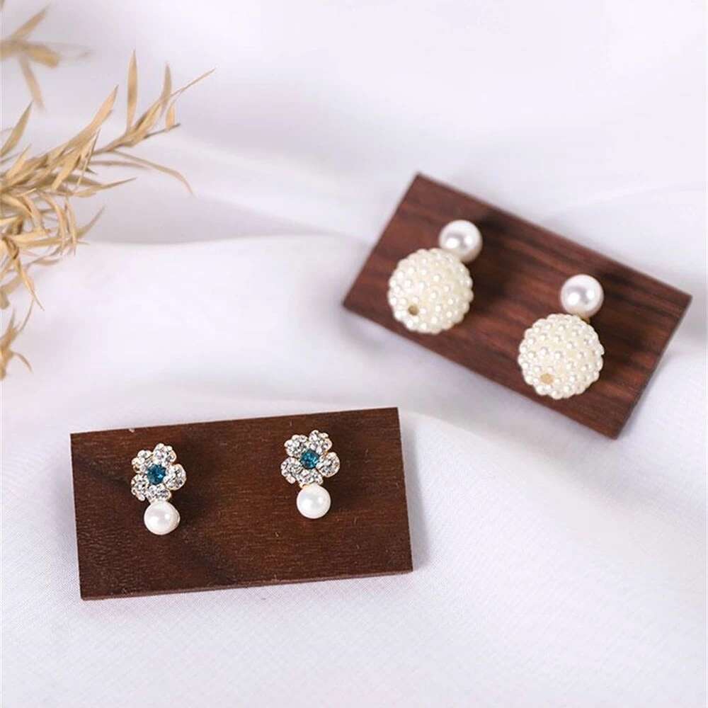 Black Walnut Earring Stud Display Cards, Solid Wood Jewelry Display Shelf for Ear Nails Earrings, Wooden Earring Storage
