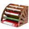 Wooden Fan Multilayer Standing Test Paper Tray Vertical Organizer File Rack Data Storage Office Sta 0