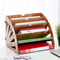 Wooden Fan Multilayer Standing Test Paper Tray Vertical Organizer File Rack Data Storage Office Sta 6