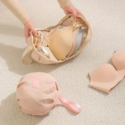 round underwear storage bag, light easy to carry travel organizer for bras, underwear