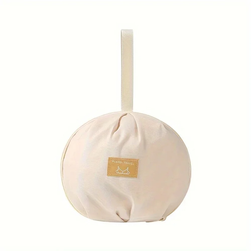 Round Underwear Storage Bag, Light Easy to Carry Travel Organizer for Bras, Underwear