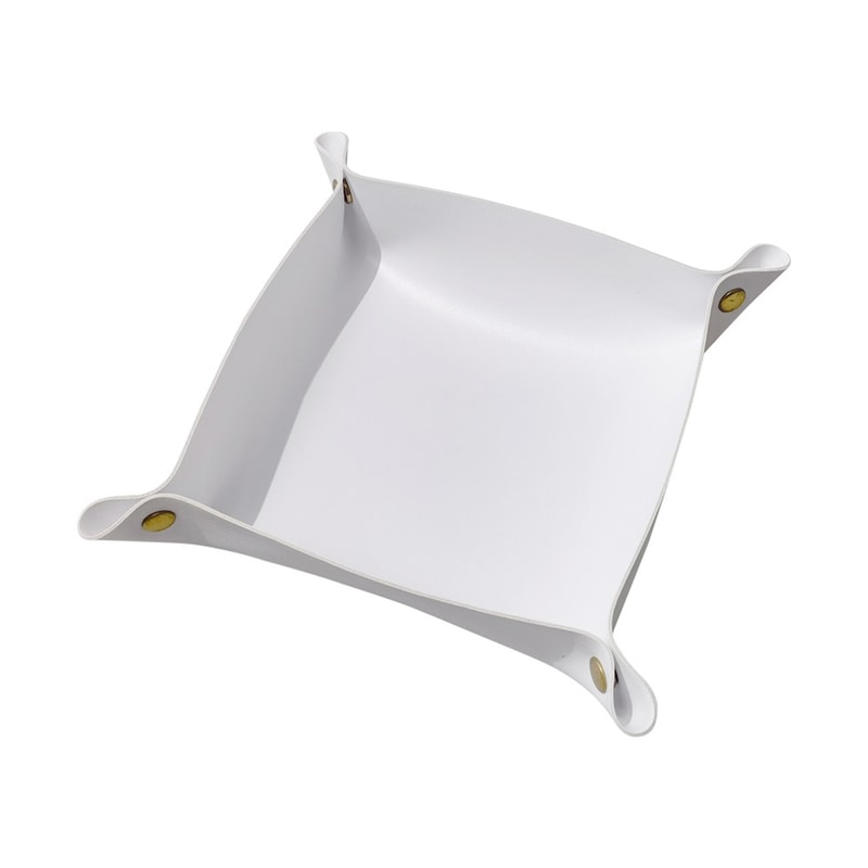 Foldable Leather Tray Jewelry Key Catchall Organizer For Desk Entryway Nightstand MultiPurpose Stor 1