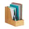 Mind Reader Vertical File Storage, Bamboo Desktop Organizer & Magazine Holder for Office, Home
