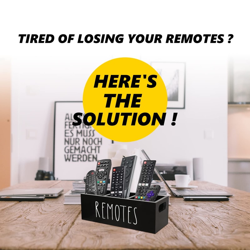 Stylish Wooden Organizer for Remote Controls & Stationery, Compact Desk Storage Box for Living Room, Bedroom, Office