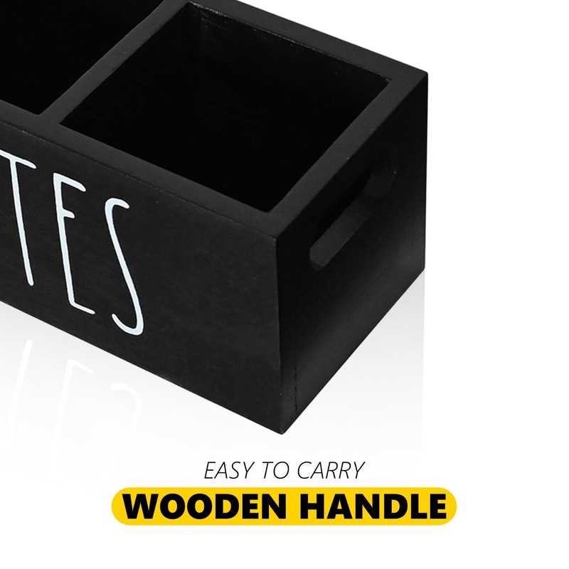 Stylish Wooden Organizer for Remote Controls & Stationery, Compact Desk Storage Box for Living Room, Bedroom, Office