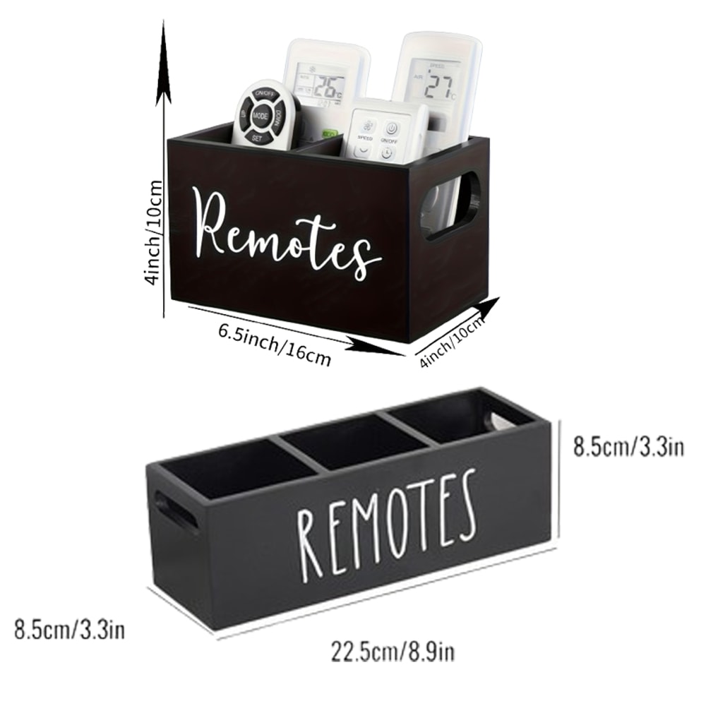 Stylish Wooden Organizer for Remote Controls & Stationery, Compact Desk Storage Box for Living Room, Bedroom, Office