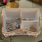 Vintage Floral Resin Tray, Remote Control Holder Desk Organizer 3-Compartment European Style Storage Box Jewelry