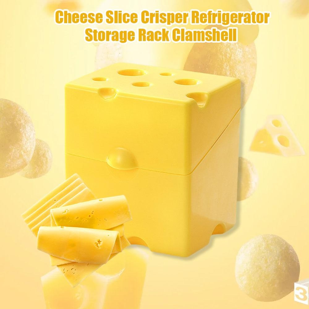 Plastic Cheese Slice Saver with Flip, Airtight Sliced Cheese Storage Container for Butter Block & Fresh Food