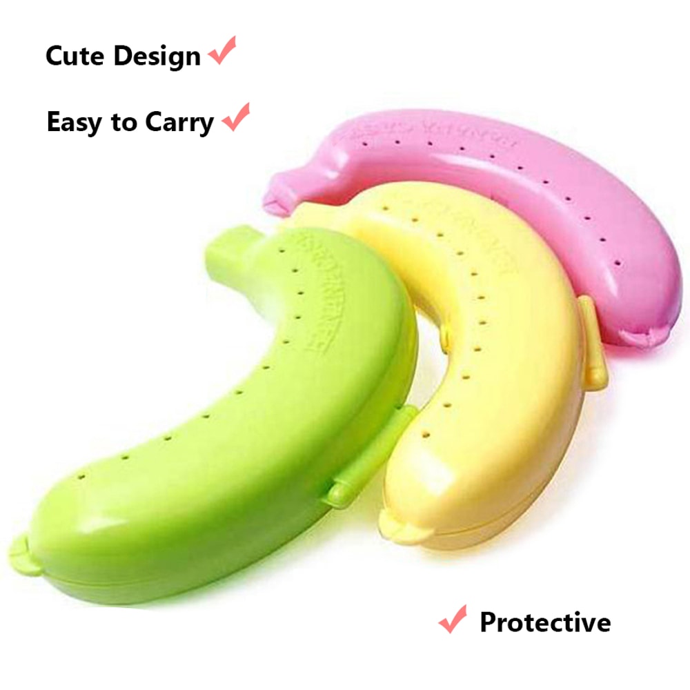 Cute Banana Storage Box for Outdoor Travel, Durable Banana Protector Case for Lunch, Hiking Fruit Container Holder