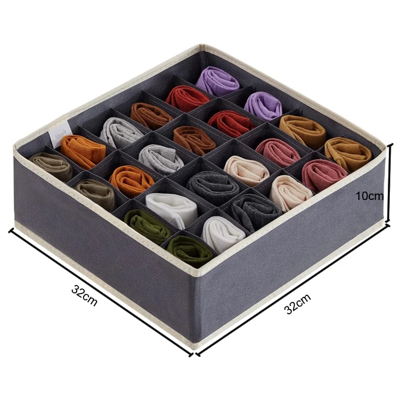 Foldable Closet Organizer Drawer Divider, Storage Box for Socks, Underwear Ties, Space-Saving Cabinet Organization Bins