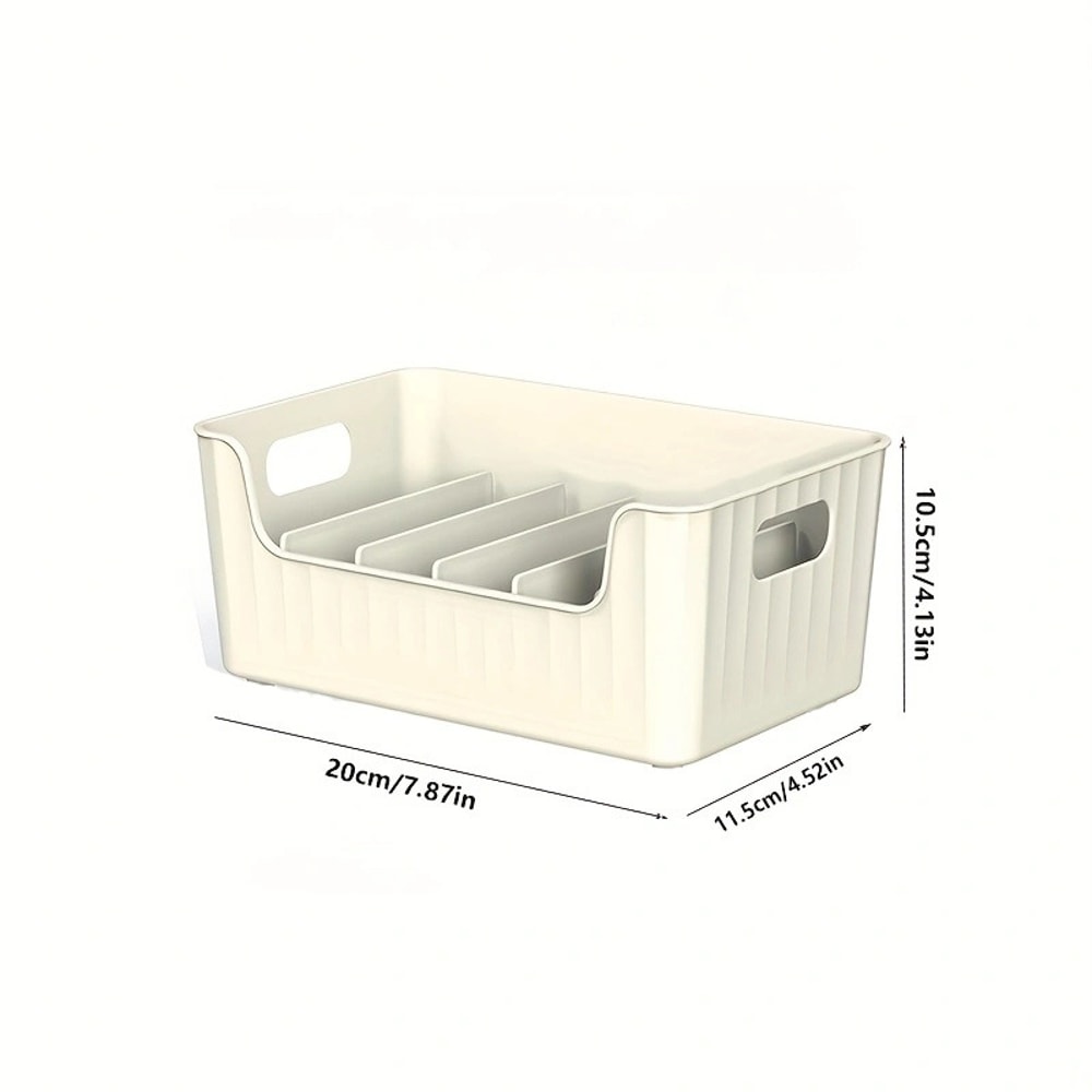 Large Capacity Spice Rack, Transparent Divided Cosmetic & Food Storage Box, Countertop Spice Shelf for Kitchen Pantry