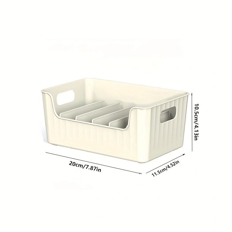 Large Capacity Spice Rack, Transparent Divided Cosmetic & Food Storage Box, Countertop Spice Shelf for Kitchen Pantry