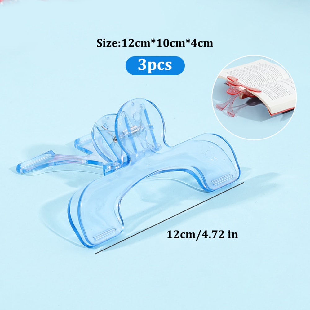 3pcs Book Clip Set, Simple Reading Stand with Note Clamp Anti-Flip Folder Fixed Reading Holder for Desk, Office
