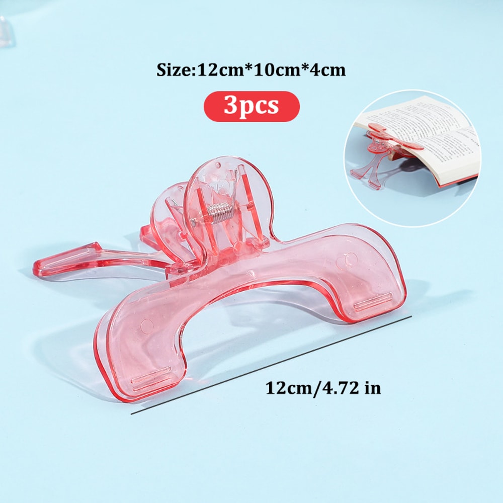 3pcs Book Clip Set, Simple Reading Stand with Note Clamp Anti-Flip Folder Fixed Reading Holder for Desk, Office