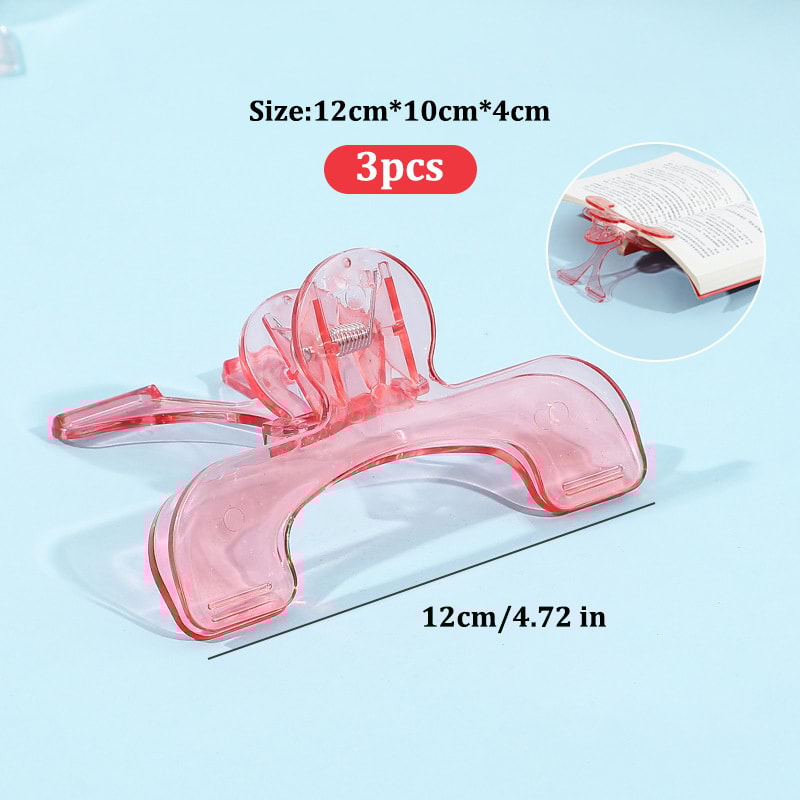 3pcs Book Clip Set, Simple Reading Stand with Note Clamp Anti-Flip Folder Fixed Reading Holder for Desk, Office