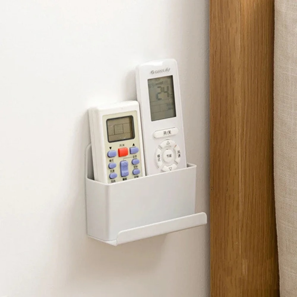 Multifunctional Punch Free Wall Mounted Storage Box, TV Air Conditioner Remote Control Organizer for Home, Office, Hotel