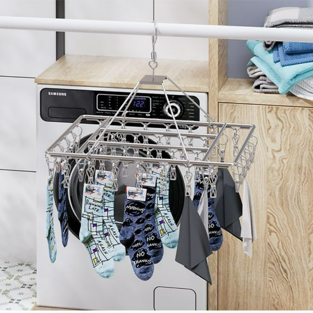 Premium Stainless Steel Windproof Clips HeavyDuty Clothespin For Laundry Hanger Clothesline Sock To 4