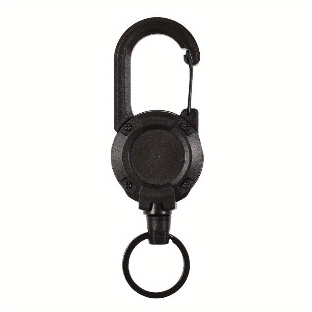 Retractable Heavy Duty Pull Reel Carabiner AntiTheft Key Chains With Strong Steel Wire Rope Buckle 4