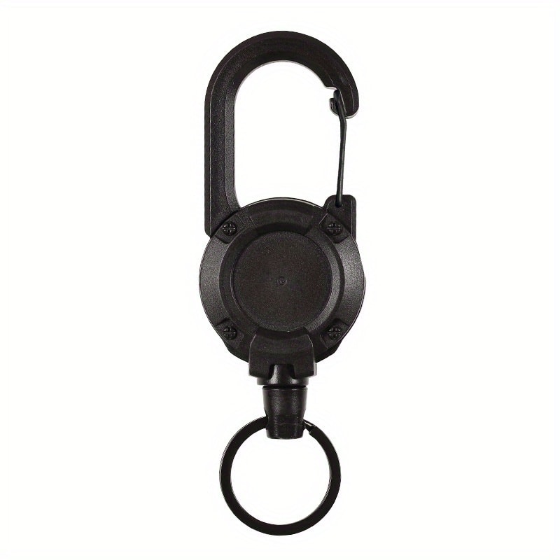 Retractable Heavy Duty Pull Reel Carabiner AntiTheft Key Chains With Strong Steel Wire Rope Buckle 4