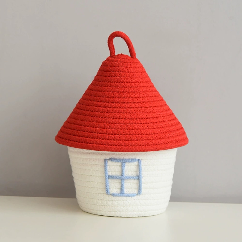 New Storage Basket, Cute Handwoven Desktop Organizer for Sundries, Cosmetics, Small Things, Gift Basket Desk Decor