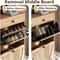 Bohemian Shoe Cabinet with 2 Flip Drawers, Free Standing Shoe Storage Organizer with Rattan Doors for Entryway