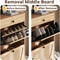 Bohemian Shoe Cabinet with 2 Flip Drawers, Free Standing Shoe Storage Organizer with Rattan Doors for Entryway